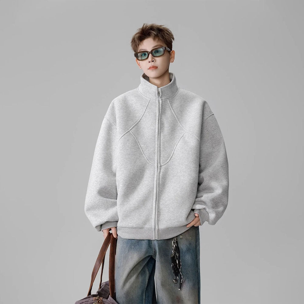 Irregular Deconstructed Stand-Collar Jacket