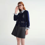 Pet-Motif Wool Knit Cardigan