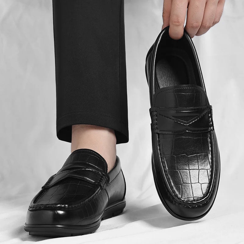 Pointed Toe Leather Moccasin Loafer