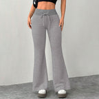 Slim Lace-Up Solid Trousers
