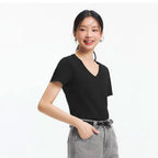 Antibacterial V-Neck Moisture-Wicking T-shirt