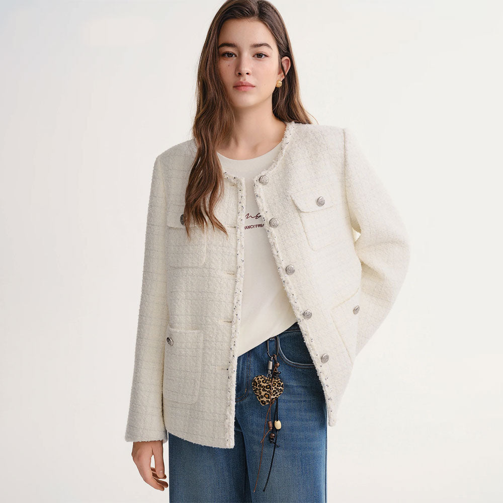 Embellished Tweed Braided Jacket