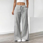 Stripe Color-Block Wide-Leg Pants