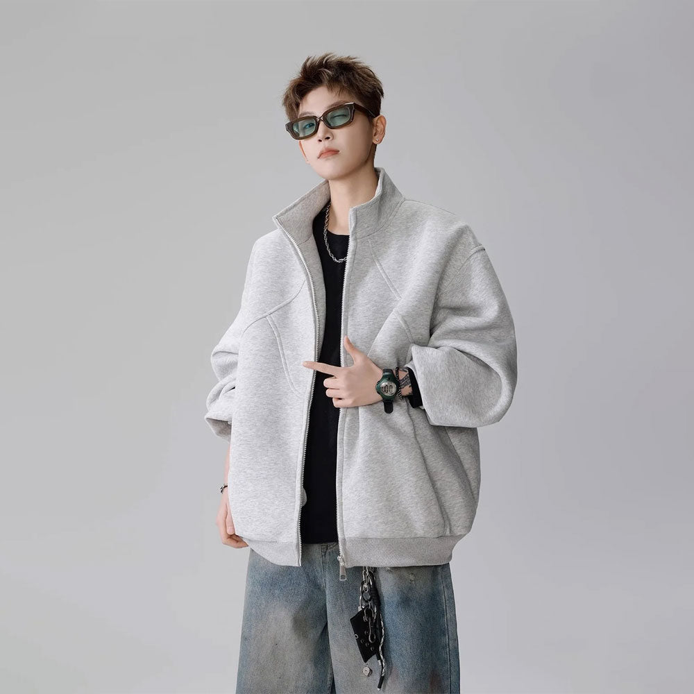Irregular Deconstructed Stand-Collar Jacket