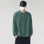 Minimalist Stand-Placket Pullover Blouse