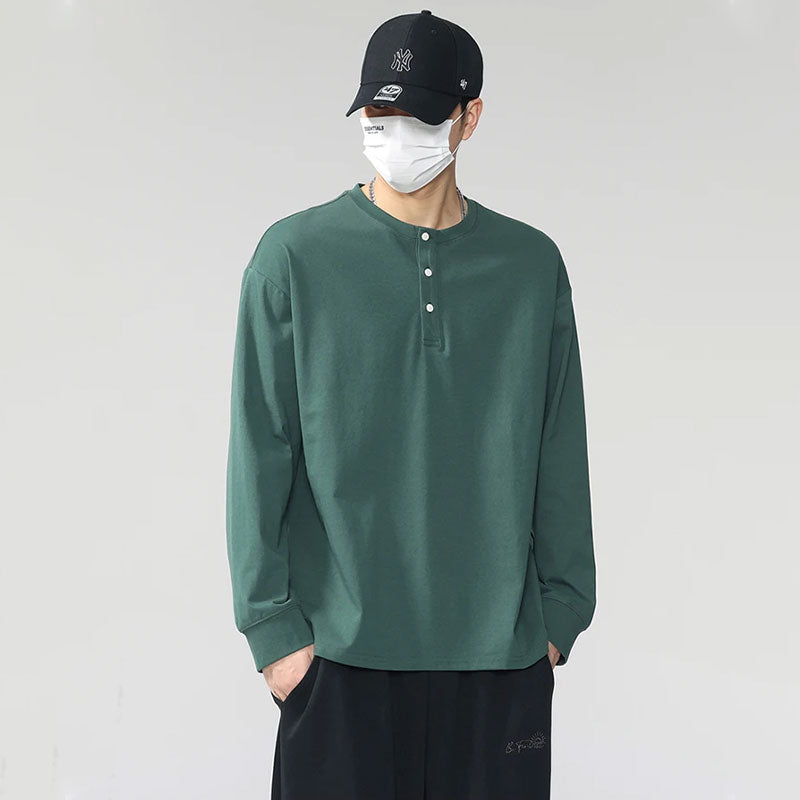 Minimalist Stand-Placket Pullover Blouse