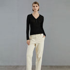 Lightweight Wool-Blend V-Neck Sweater