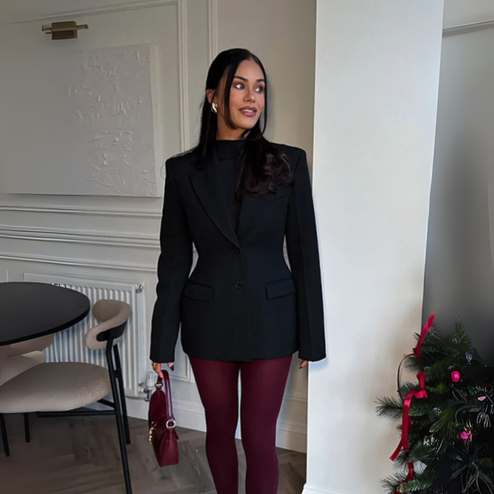 Double-Breasted Slim Waist Blazer