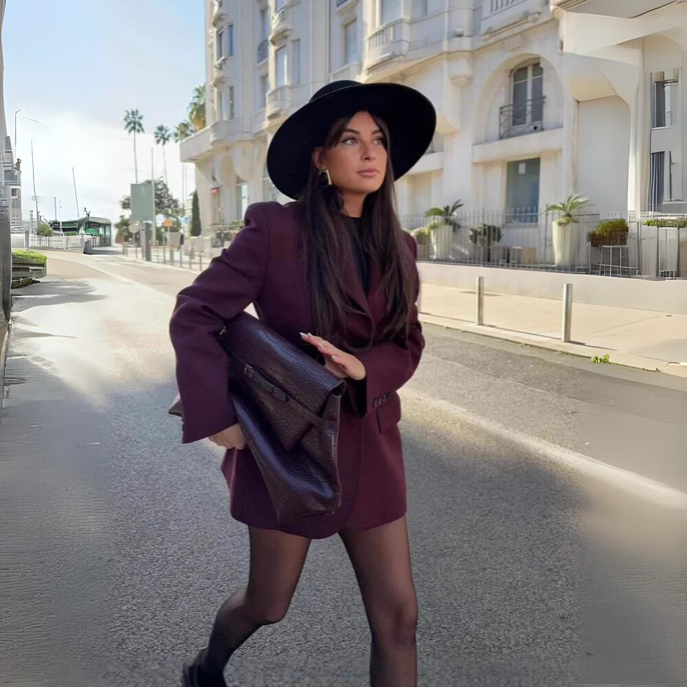 Double-Breasted Slim Waist Blazer