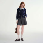 Pet-Motif Wool Knit Cardigan