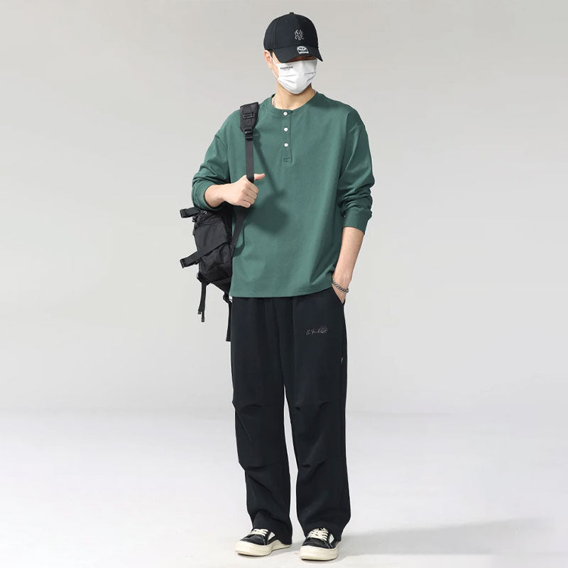 Minimalist Stand-Placket Pullover Blouse