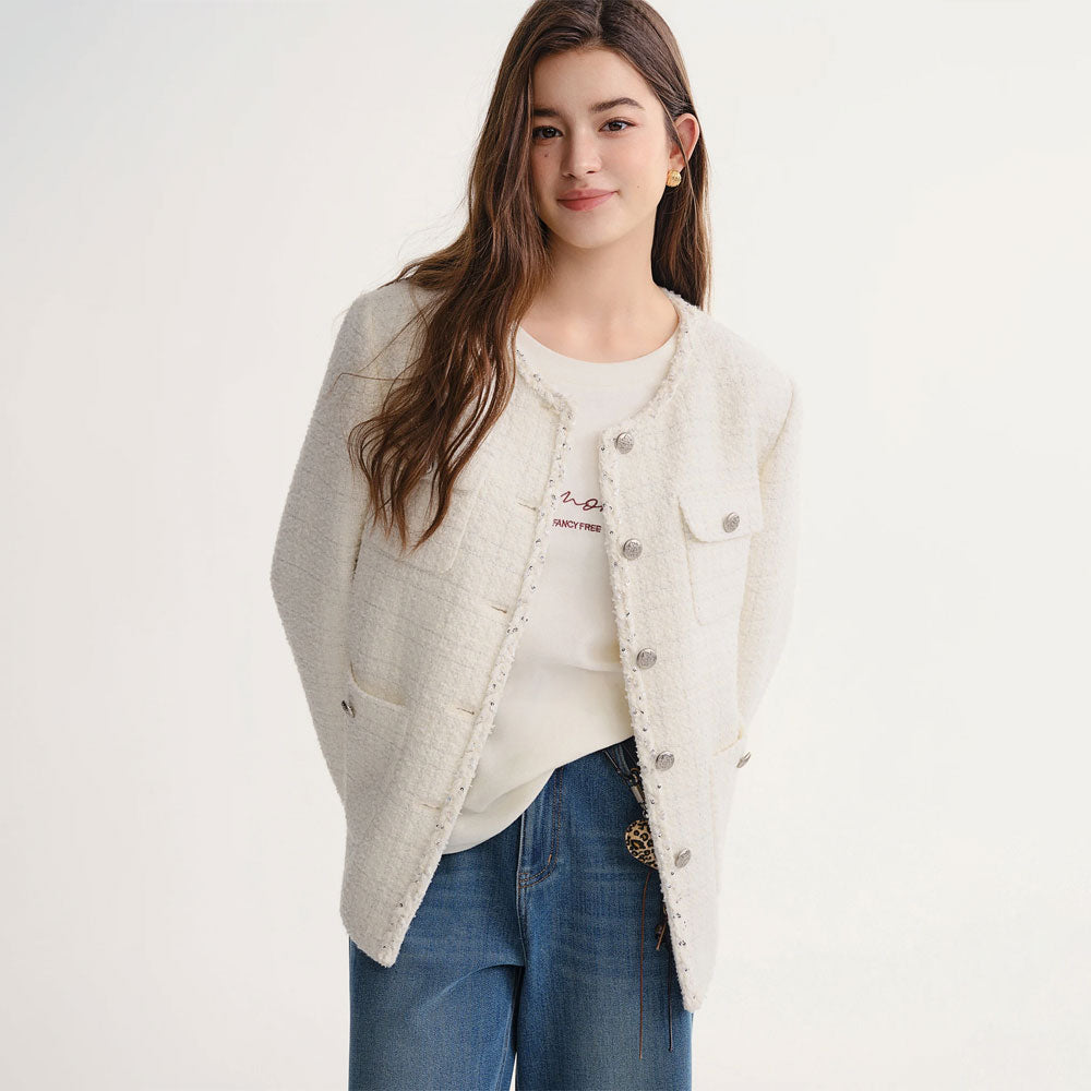 Embellished Tweed Braided Jacket