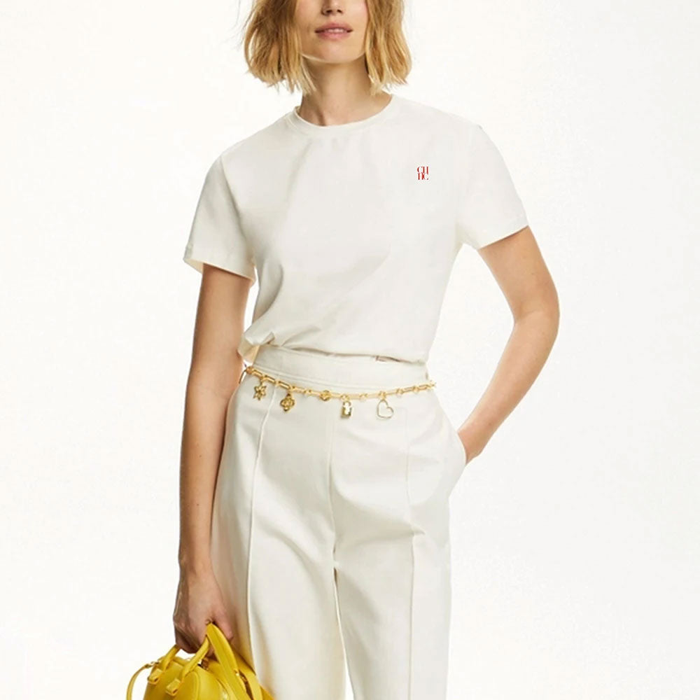 Cotton Embroidered Short-Sleeve T-shirt