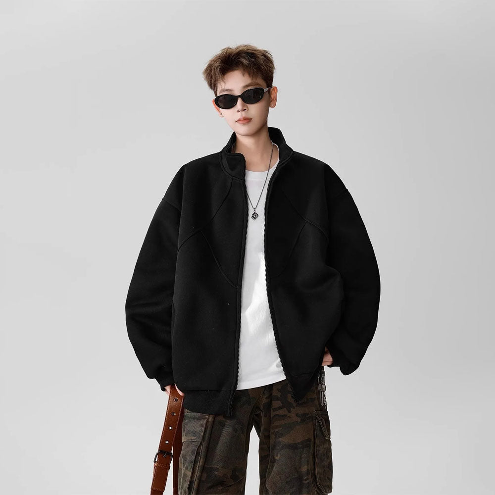 Irregular Deconstructed Stand-Collar Jacket