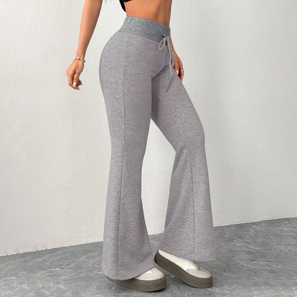 Slim Lace-Up Solid Trousers