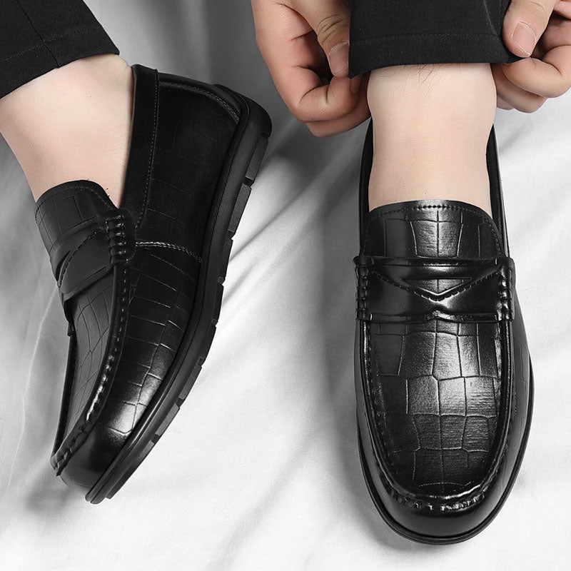 Pointed Toe Leather Moccasin Loafer