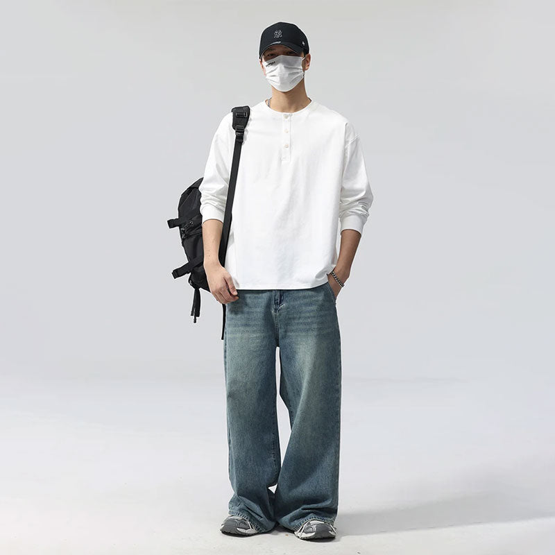 Minimalist Stand-Placket Pullover Blouse
