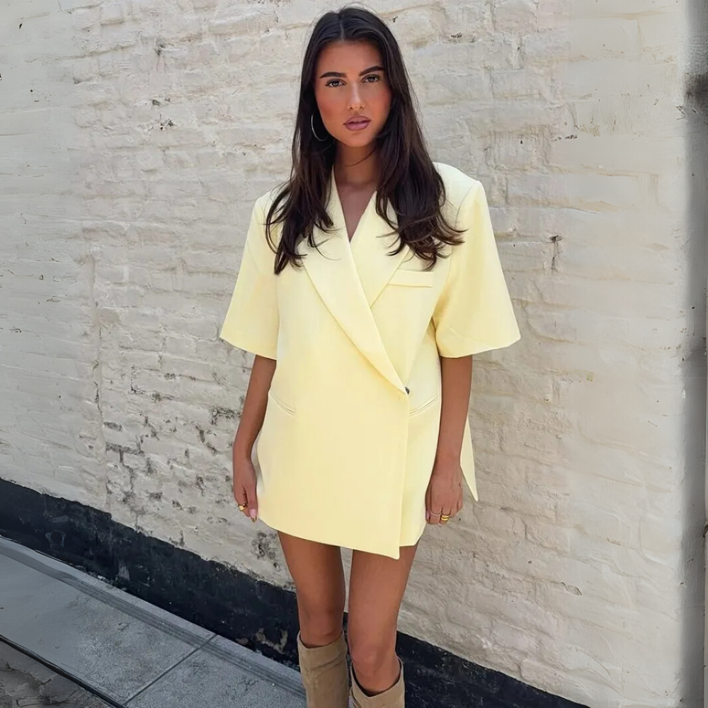Butter-Yellow Oversized Blazer