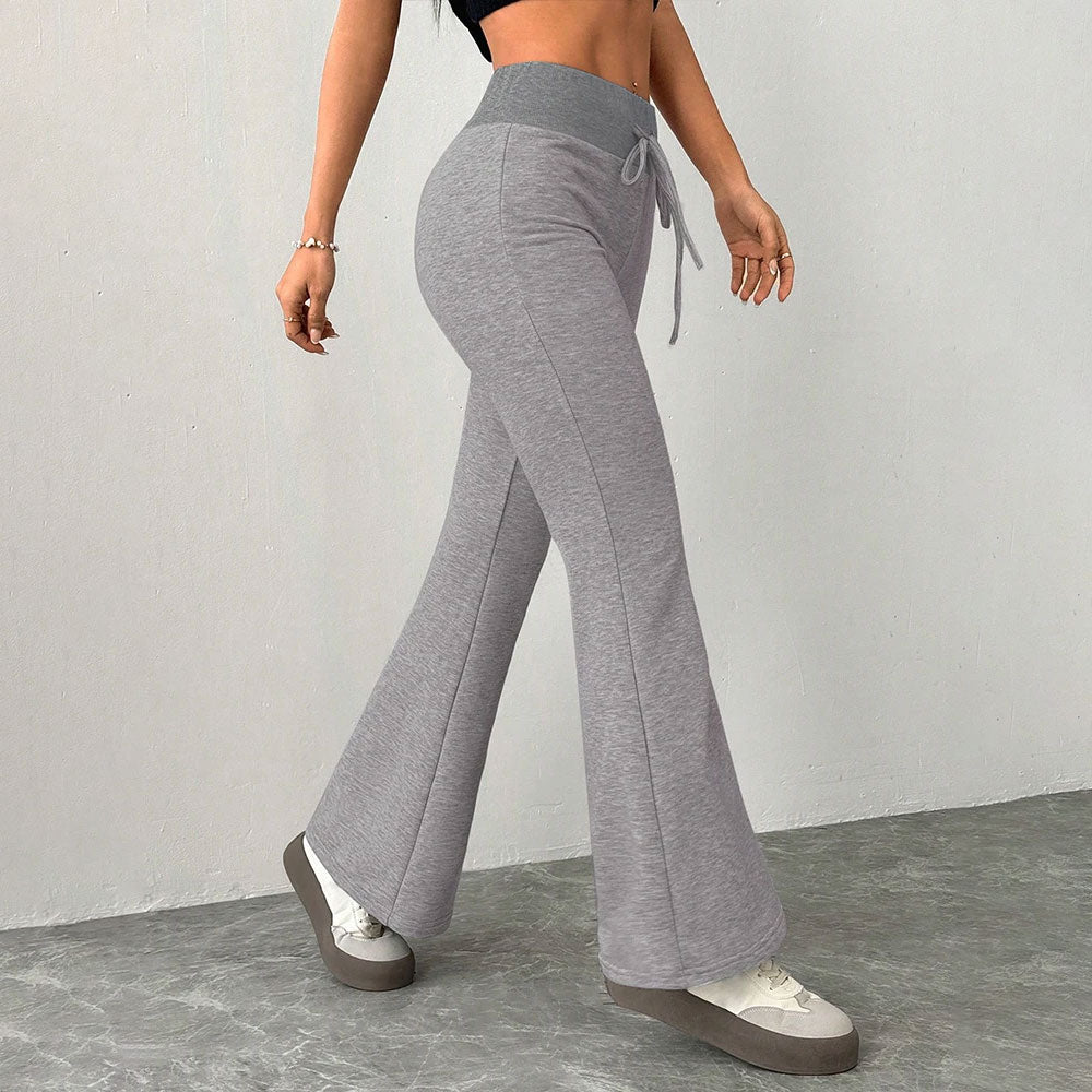 Slim Lace-Up Solid Trousers