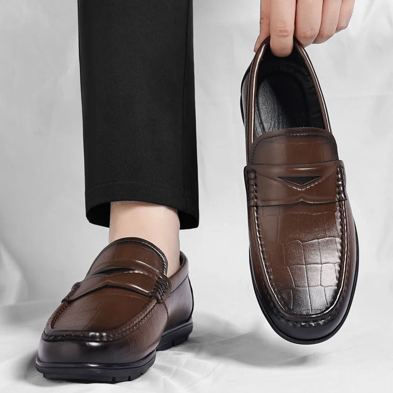 Pointed Toe Leather Moccasin Loafer
