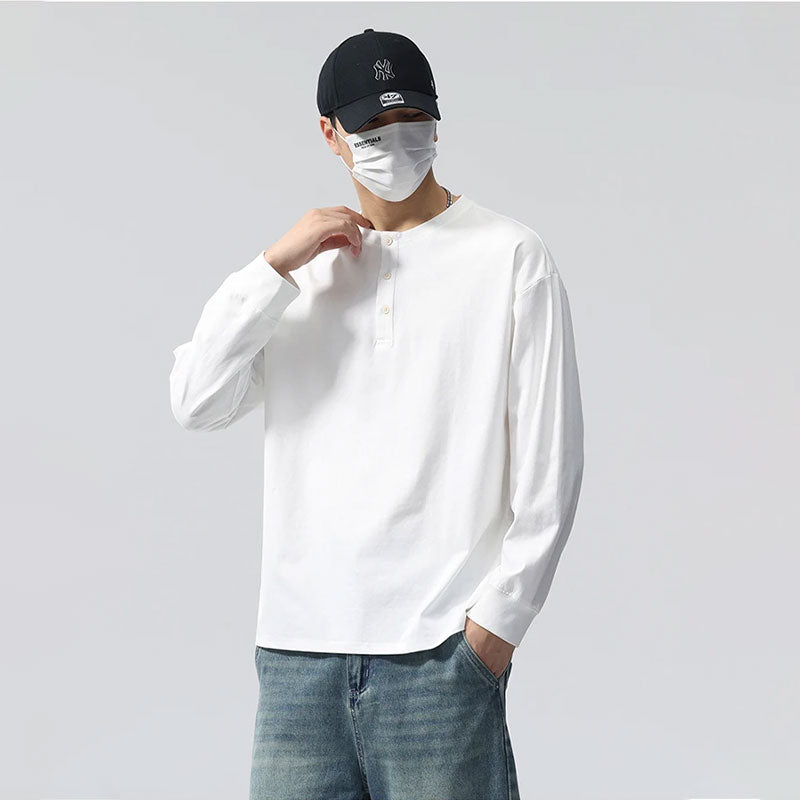 Minimalist Stand-Placket Pullover Blouse