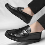 Pointed Toe Leather Moccasin Loafer