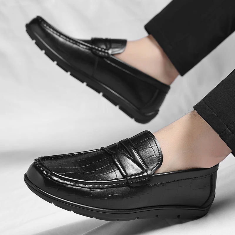 Pointed Toe Leather Moccasin Loafer