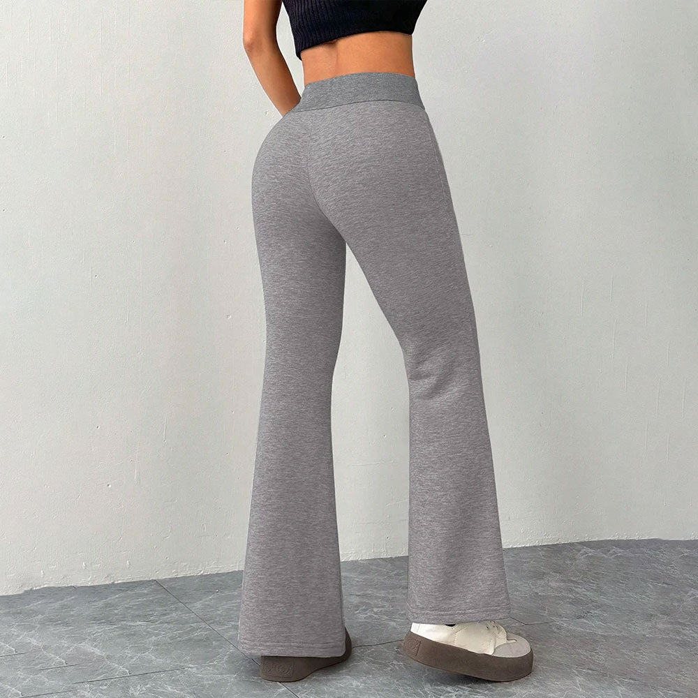 Slim Lace-Up Solid Trousers