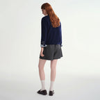 Pet-Motif Wool Knit Cardigan