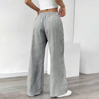 Stripe Color-Block Wide-Leg Pants