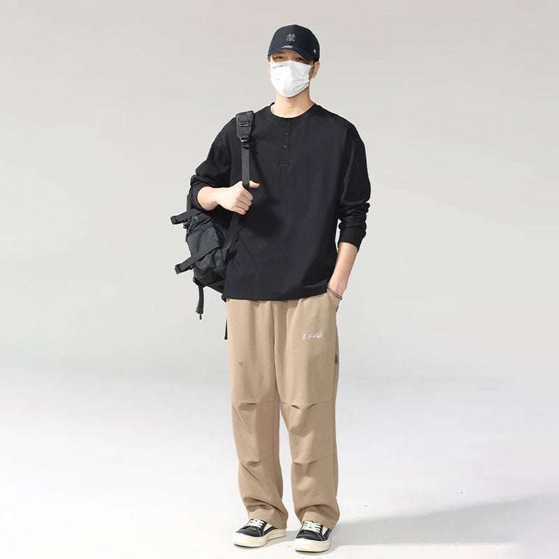 Minimalist Stand-Placket Pullover Blouse